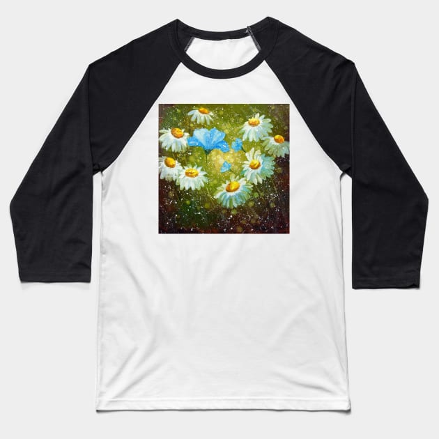 Daisies in the field Baseball T-Shirt by OLHADARCHUKART